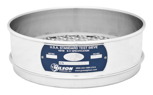 Tamiz de 8" Acero Inoxidable Altura Completa 3/8" (9.5mm), Norma ASTM E11 / Gilson / V8SF 3/8"