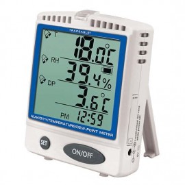 Termohigrómetro digital con punto de rocío, tarjeta de memoria y calibración Traceable 37803-86