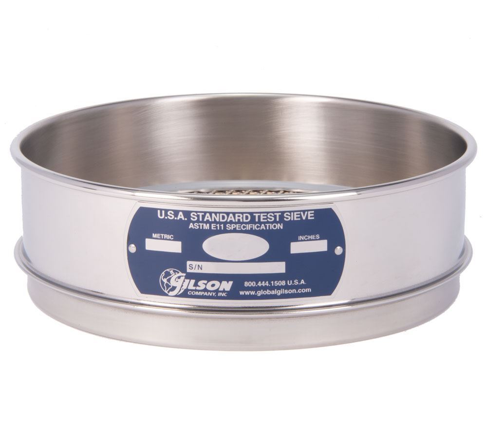 Tamiz 8” Acero Inoxidable, altura completa 2" (50 mm) Gilson V8SF 2"